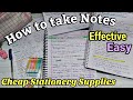 ✨️How to take notes for New grade or Exam | Easy & Effective + Affordable stationery supplies✨️