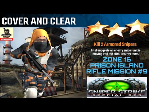 Zone 16 Prison Island Cover and Clear Rifle mission #9 sniper strike : special ops ( iOS & Android )