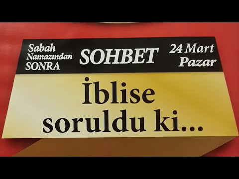 24.03.2019 İblise Soruldu Ki... - Mustafa AYDIN