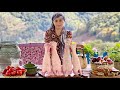 Cooking A Delicious Dish Of Cow Hooves With Fresh Bread In Village