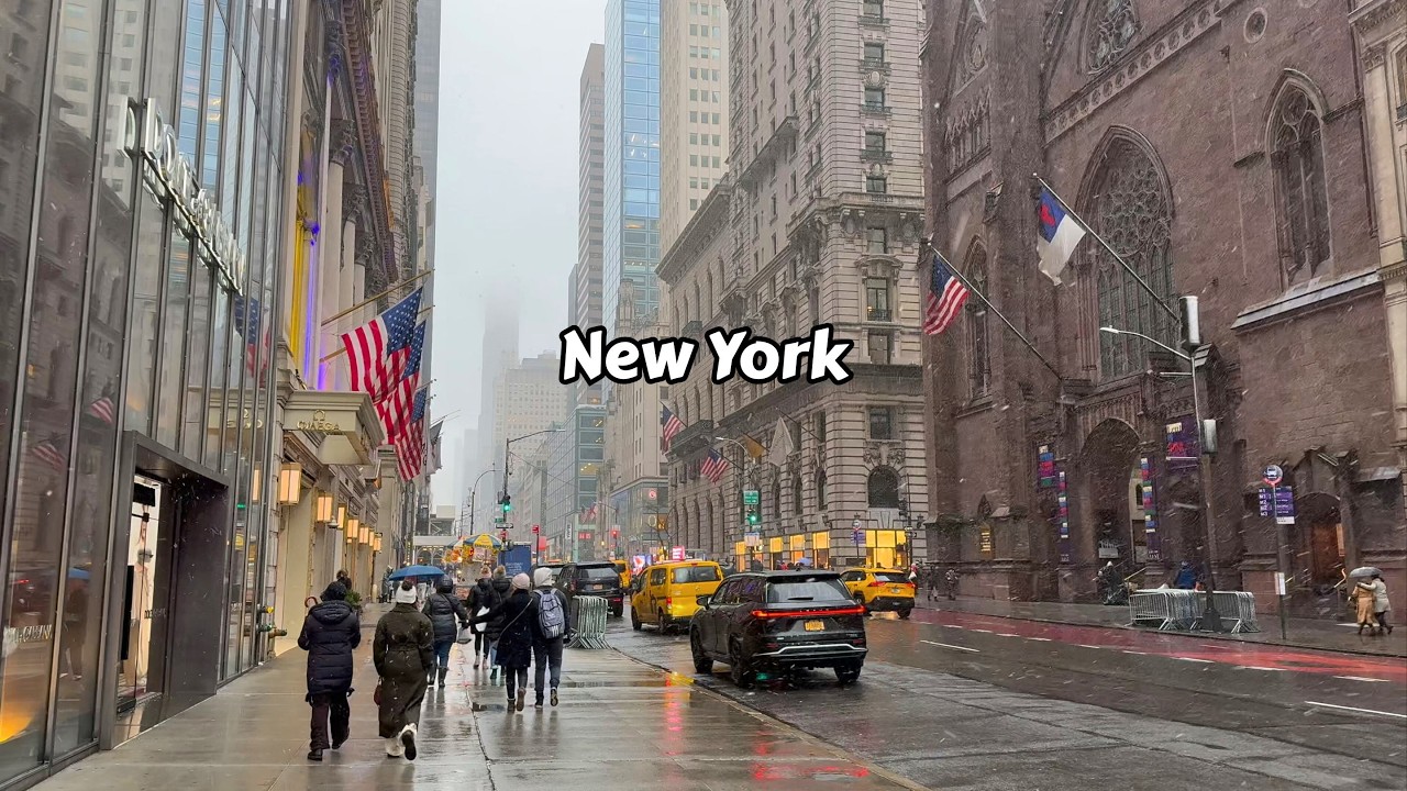 Manhattan Nyc Winter Walking Tour 4k Walk 6th Avenue