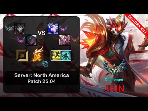Jhin ADC + Senna vs Ashe + Rakan - NA Challenger - Patch 25.04
