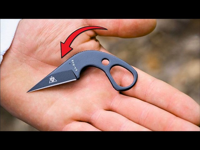 Vídeo relacionado con NDRACHENADER Cuchillo de cuello EDC mini fulltang con 6,9 cm de longitud de hoja y funda de ABS, hoja negra + mango verde