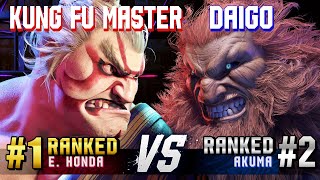 Download lagu SF6 ▰ KUNG FU MASTER (#1 Ranked E.Honda) vs DAIGO (#2 Ranked Akuma) ▰ High Level Gameplay mp3