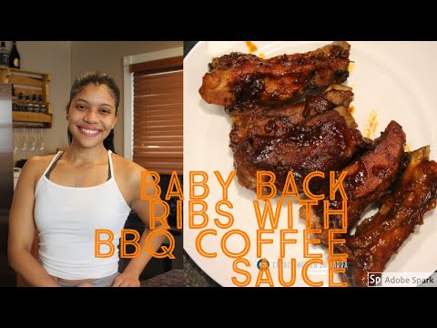 The best baby back ribs with BBQ sauce with coffee