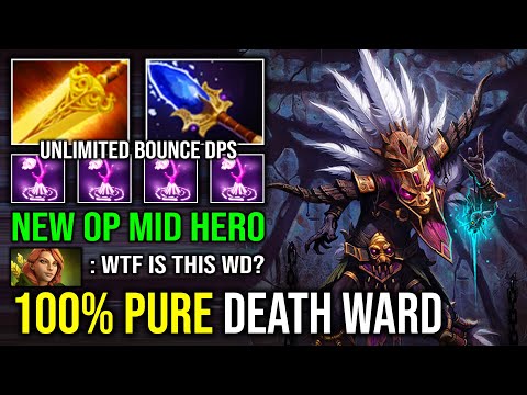 WTF 100% PURE DEATH WARD Solo Mid Witch Doctor with Radiance Full Aghanim Effect Dota 2