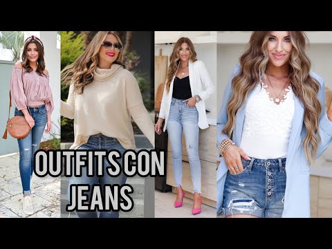 LOOKS CASUALES DE MODA CON JEANS  TENDENCIAS 2023