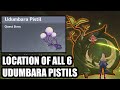 Udumbara Pistil Locations (All 6 Flowers) - Genshin Impact
