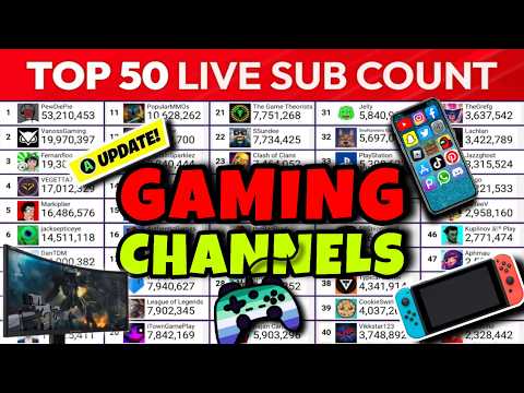 Top 50 Most Subscribed YouTube Channels | MDM Live Sub Count Timelapse