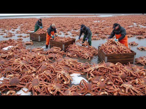 Unbelievable Giant King Crab Hunt – How Fishermen Catch Millions in Alaska’s Icy Waters!
