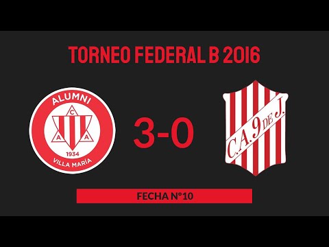 Torneo Federal B 2016 - Fecha Nº10 - Alumni 3 - 0 9 de Julio (Rafaela)