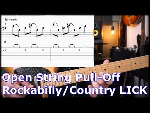 Open String Pull Off Rockabilly Country Lick with TABS
