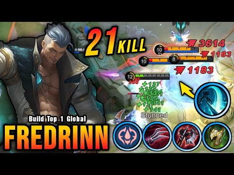 21 Kills!! Monster Offlane Fredrinn with LifeSteal Build!! - Build Top 1 Global Fredrinn ~ MLBB