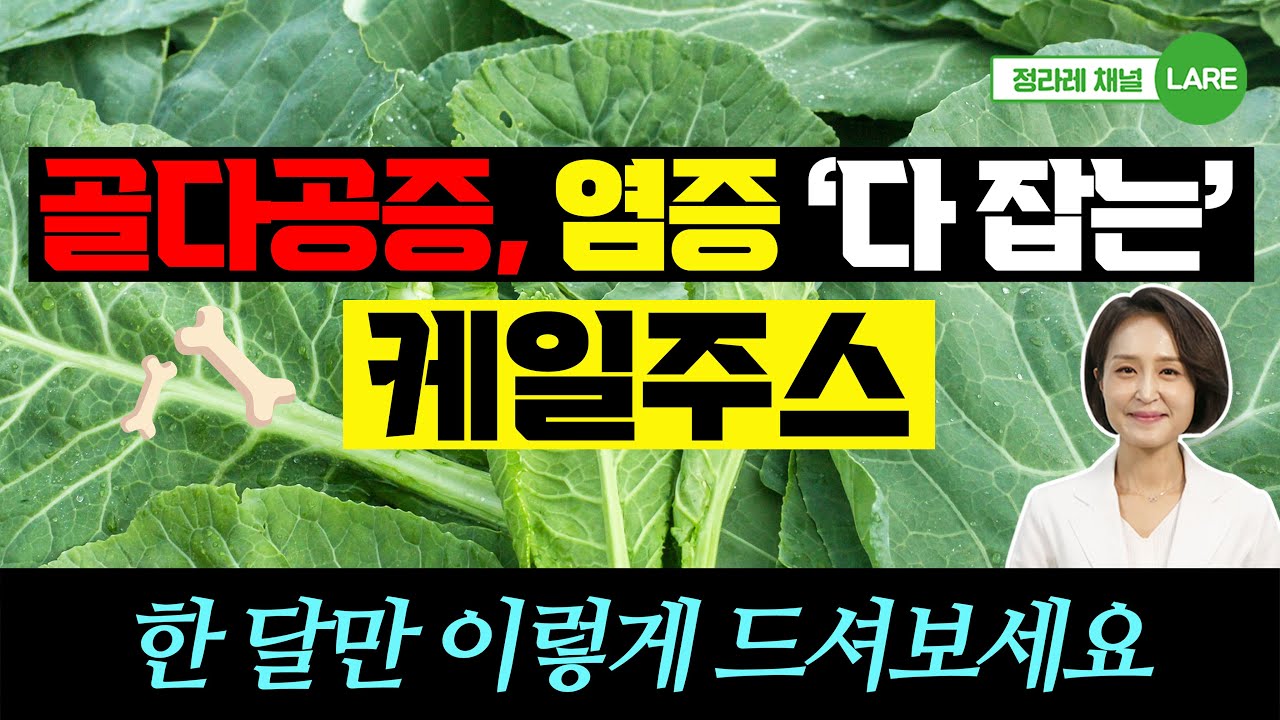 케일주스 한달만 이렇게 드세요! 염증 싹 잡고, 골다공증에 크게 효과 봅니다 [정라레]