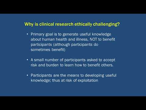 Ethical Principles in Clinical Research Part 1 of 4