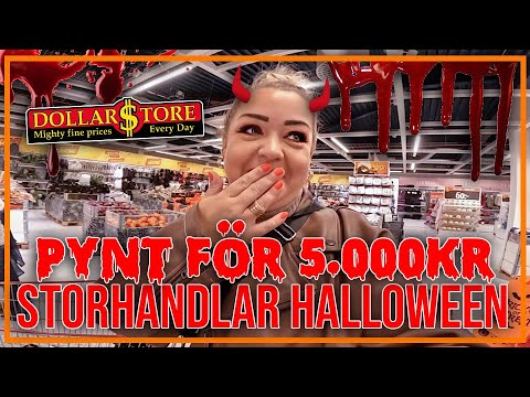 STOHANDLAR HALLOWEEN PYNT FÖR 5.000KR PÅ DOLLARSTORE | VLOGG