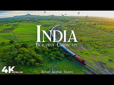 Flying over INDIA (4K Video) - Beautiful Landscapes and Peaceful Music