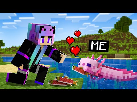 I Troll My sister As a BABY axolotl in Minecraft