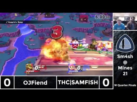 Sm4sh@Mines 21 - THC|SAMFISH (Villager) Vs. OJFiend (Greninja, Bowser) - Winners Quarterfinals