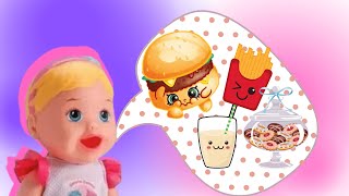 BABY ALIVE LANCHE DA TARDE FAZENDO SANDUICHE E SUCO ROTINA DA TARDE