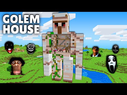 SURVIVAL inside IRON GOLEM HOUSE vs 100 NEXTBOTS in Minecraft - Gameplay - Coffin Meme