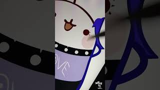 Molang as Yumi Hi Hi Puffy Ami Yumi #procreate #drawing #shorts #shortsvideo  #digitalart