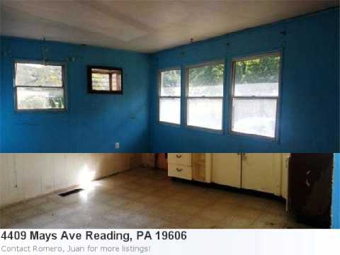 Real Estate Listing For Reading, Pa- 4409 Mays Ave Reading,