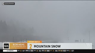 Mountains getting snow, Cajon Pass getting heavy rain