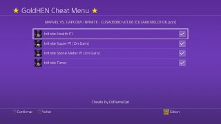 MARVEL VS. CAPCOM INFINITE (CUSA06380) CHEATS JSON for Update v1.06 [ PS4 HEN ]