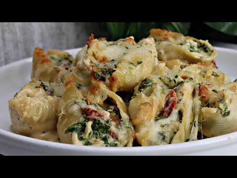 Cajun Chicken Alfredo Stuffed Pasta Shells | How To Make Spinach Stuffed Shells Alfredo