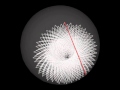 Evenly distributing points on a sphere: "Golden section" spiral method visualization.