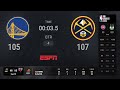 Golden State Warriors @ Denver Nuggets Live Scoreboard