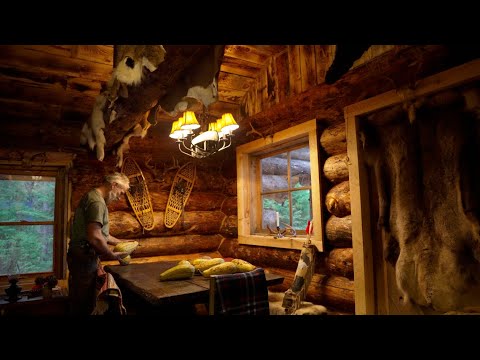 Growing, Harvesting and Storing a Year's Worth of Food in Cold Cellar Under a Log Cabin