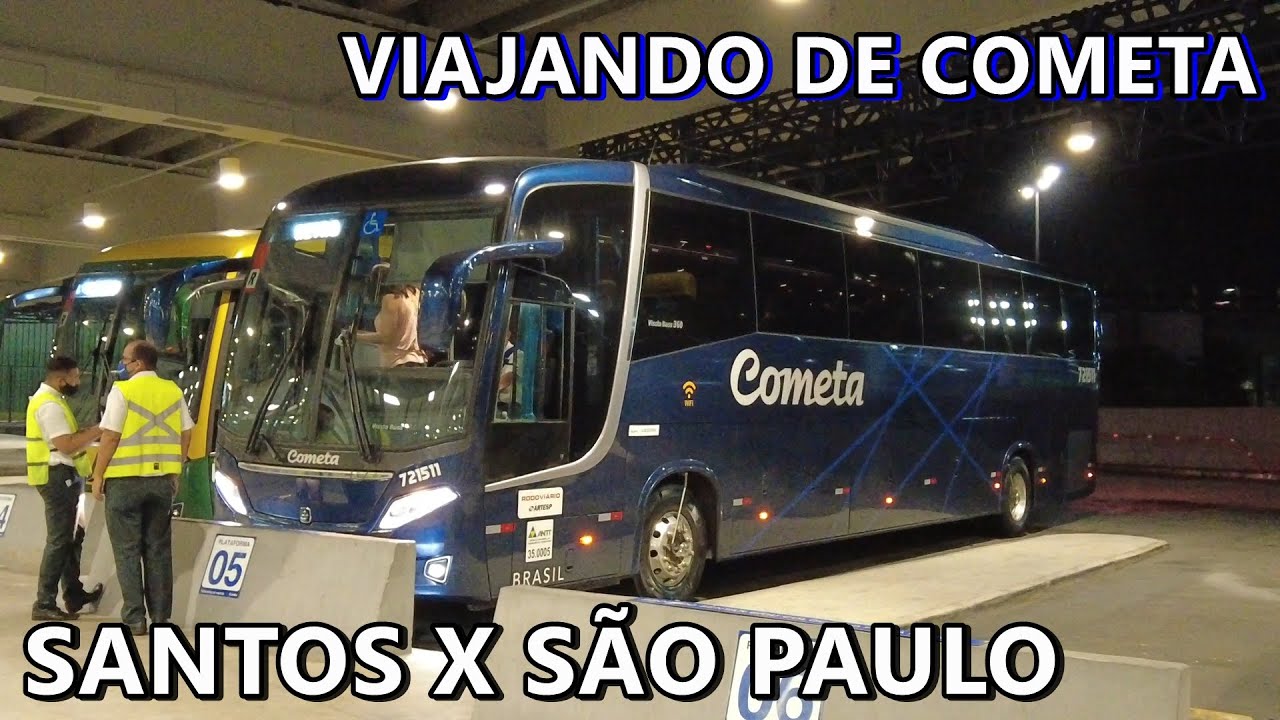 VIAJANDO de SANTOS para SÃO PAULO no VISSTA BUSS 360 da VIAÇÃO COMETA
