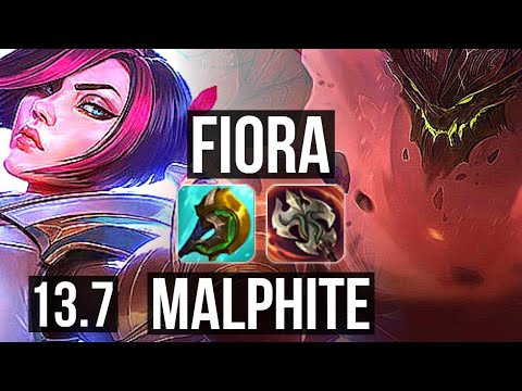 FIORA vs MALPHITE (TOP) | 67% winrate, 5/1/4 | KR Master | 13.7