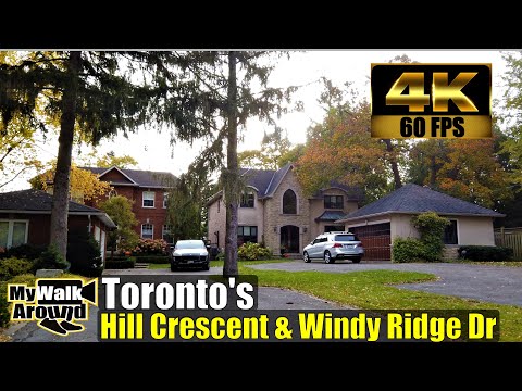 Toronto's beautiful Hill Crescent & Windy Ridge Drive - a 4k video walking tour