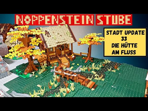 Meine Noppenstein Lego Stadt Teil 33 | Die Hütte am Fluss | Der Fluss entsteht
