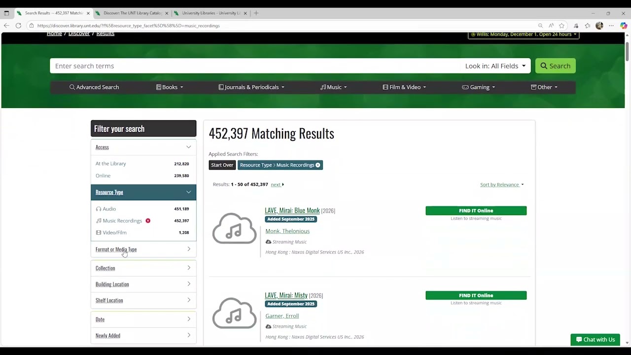 Browsing for Music Recordings