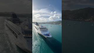 Golden hour in St Thomas 🌺 #shorts #cruiseship #stthomas
