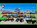 EPiC Monster Truck Arena at the Beach | Unboxing 13 New Toy Monster trucks