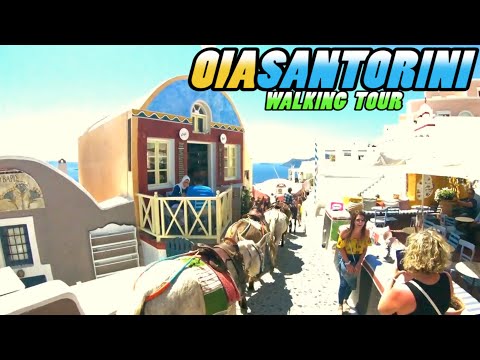 OIA VILLAGE Santorini Walking Tour - Greece (4k)