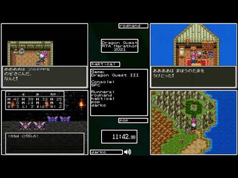 Dragon Quest 2021 RTA Marathon - Dragon Quest 3 SFC Any% 4-way Race