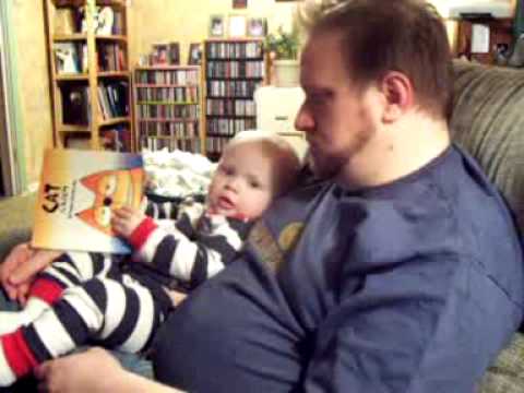 Joe is reading to Daddy!