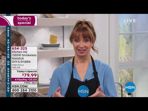 Kitchen HQ 1500Watt Smokeless Nonstick Grill   Griddle