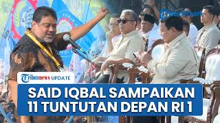 Presiden KSPI Said Iqbal Sampaikan 11 Tuntutan Buruh di Hadapan Prabowo saat May Day 2026 di Monas
