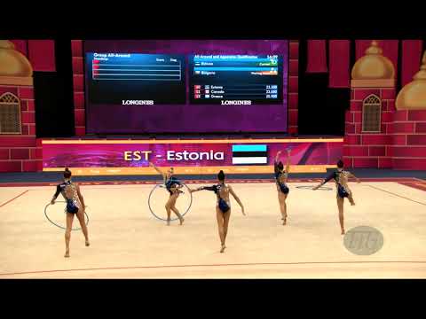 Estonia (EST) - 2019 Rhythmic Worlds, Baku (AZE) - Qualifications 3 Hoops + 2 Pairs Of Clubs