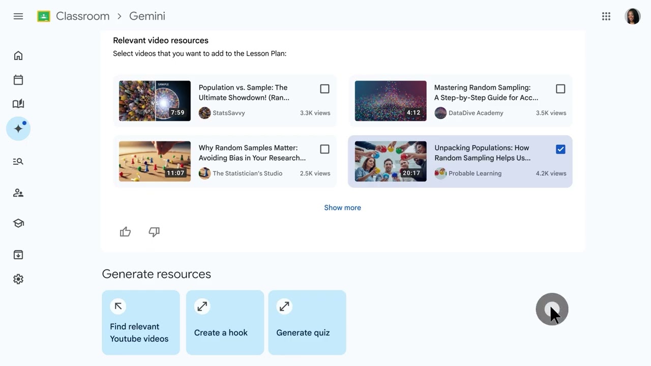 Gemini in Google Classroom: Google AI tools for educators