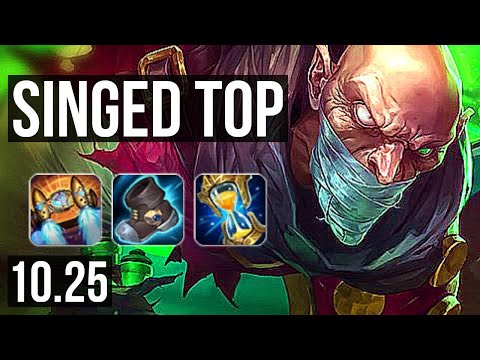 SINGED vs RUMBLE (TOP) | Rank 4 Singed, 600+ games, 11/4/11, Dominating | BR Master | v10.25