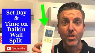 How to Set Time & Day on Daikin Wall Split Remote  "L-Series"