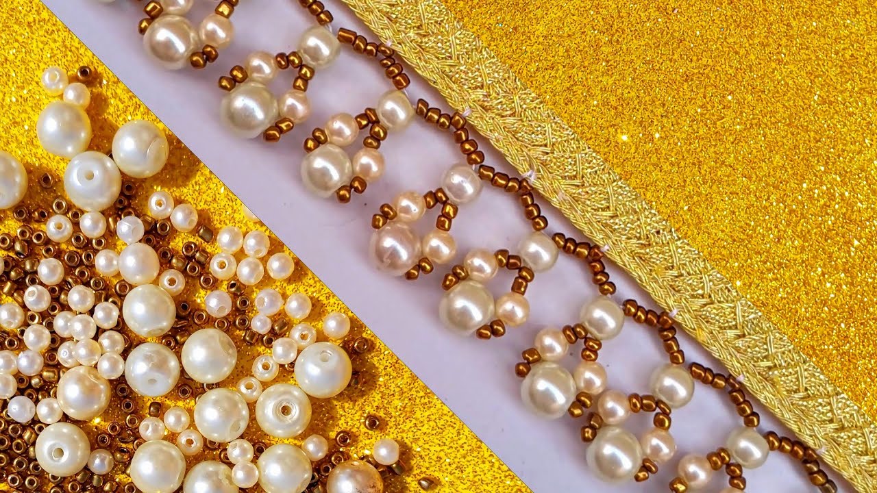 How to sew a sample of attractive pearl wine#diy